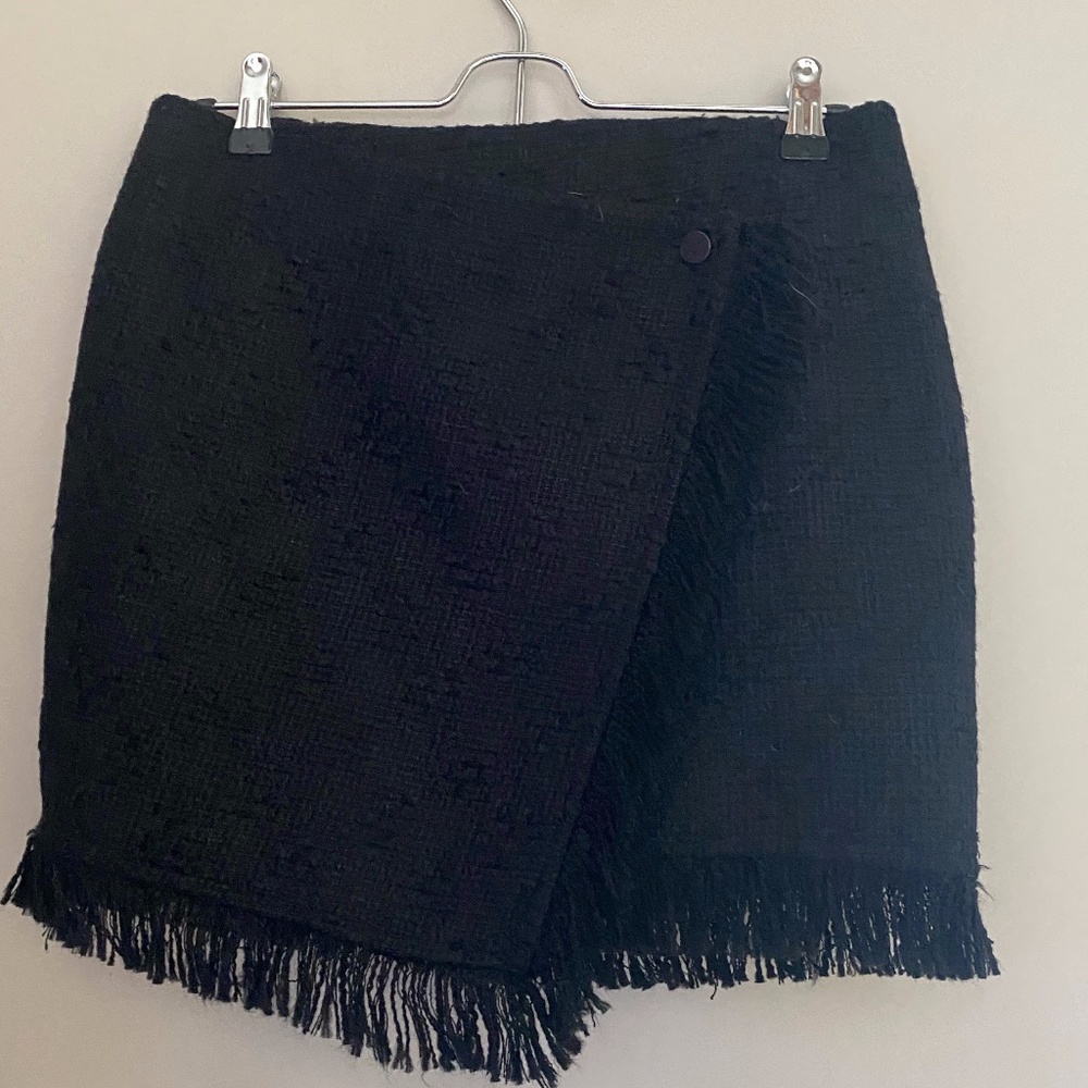 Zara Tweed Wrap Mini Skirt